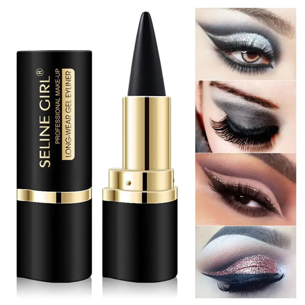 1 Stuks Draagbare Eyeliner Crème Zwarte Eyeliner Pen Natuurlijke Waterdichte Ogen Tattoo Eyeliner Professionele Blijvende Ogen Make-Up