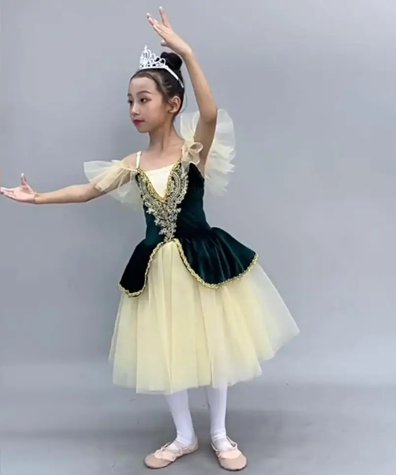 Children Girls Giselle Professional Ballet Tutu Dress For Girl Swan Lake Dance Ballerina Costumes Wear Performance Ballet Skirts