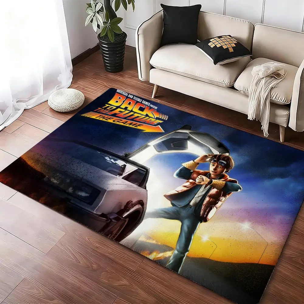 Moive Back to the Future Floor Mat Soft Thickened Absorbent Non-Slip Bedroom Living Room Door Mat Home Decor Flannel Rugs