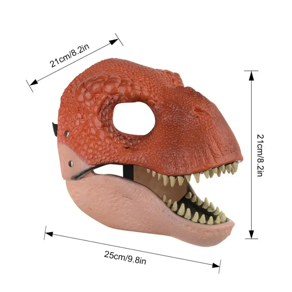 Masque de dinosaure d'halloween à mâchoire mobile, accessoires de Cosplay à bouche ouverte, masque Raptor Dino en plastique dur, couvre-chef de dinosaure amusant pour fête