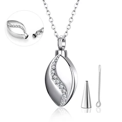 Dropshipping Trendy Stainless Steel Tear Drop Pet Urn Ashes Necklace Pendant Memorial Ash Keepsake Cremation Jewelry