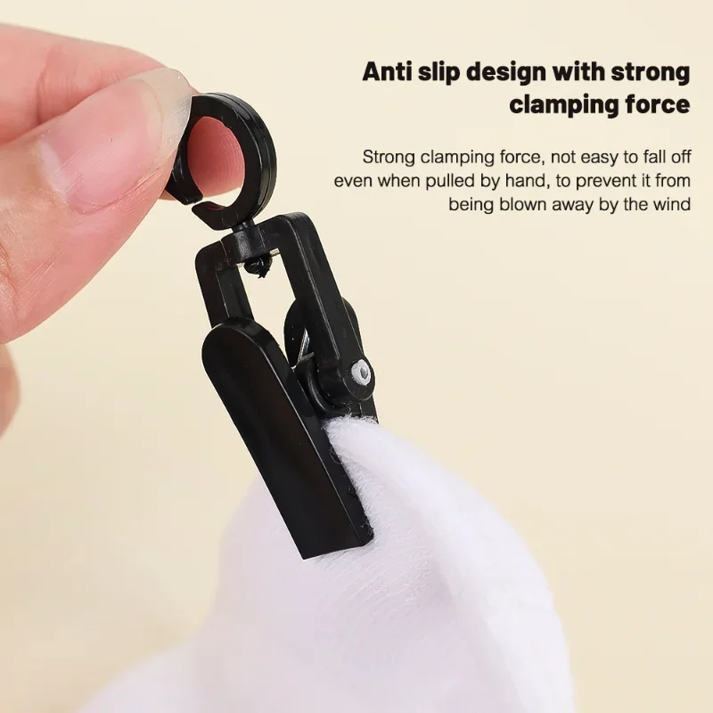 5/10Pcs Rotating Hanger Clips Clothes Pegs Plastic Clothes Pins Laundry Hooks Bathroom Hats Socks Towels Hanging Storage Clips