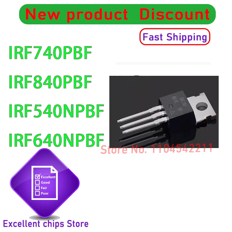 

50 шт./лот, новый оригинальный IRF640N IRF640NPBF IRF540N IRF540NPBF IRF740 IRF740PBF IRF840 IRF840PBF TO-220 транзистор MOSFET