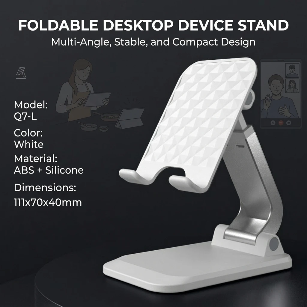 Adjustable Phone Tablet Stand Foldable Design for Live Streaming and Video Watching
