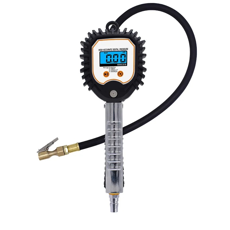 Digital Tire Pressure Tool LCD Backlight ABS 0.2PSI Accuracy Multifunctional Inflate Deflate Gauge Use 2 AAA Batteries