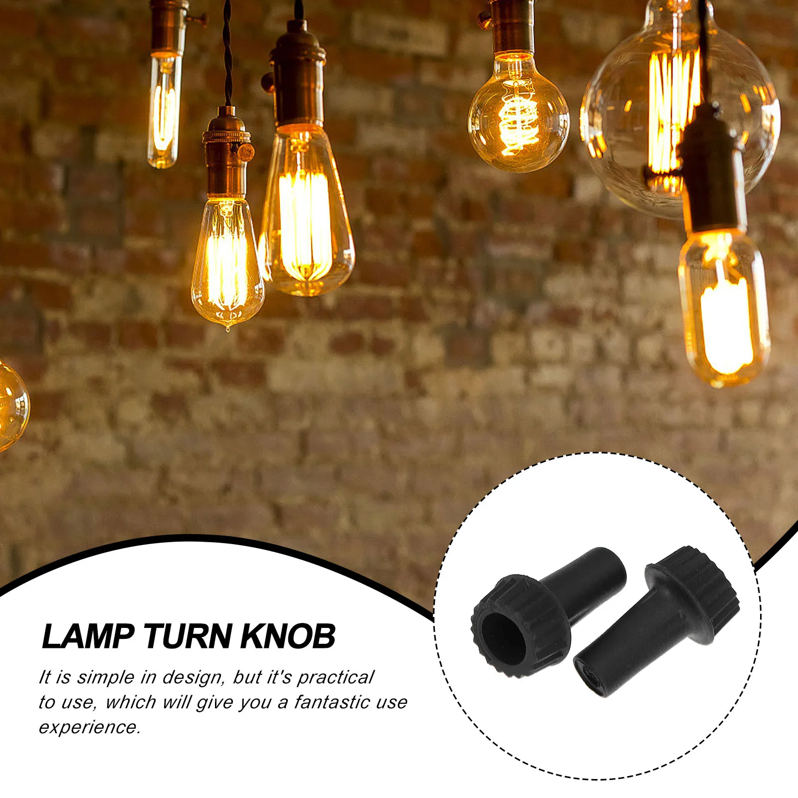 

4Pcs Plastic Lamp Turn Knob UL Twists Light Replacement Knobs Black Socket Handle Compact Size Design Practical Use