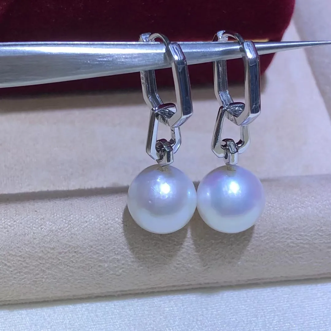 Wholesale S925 Sterling Silver Earrings Mount Findings Settings Base Mounting Parts Accessory for 11-12mm Pearls 5 pairs/lot