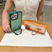 Matte Color Lens Protection Magnetic Charge Case Stand For Magsafe iPhone 17 Air 16 PM 15 Plus 14 13 12 11 Pro Max Phone Cover