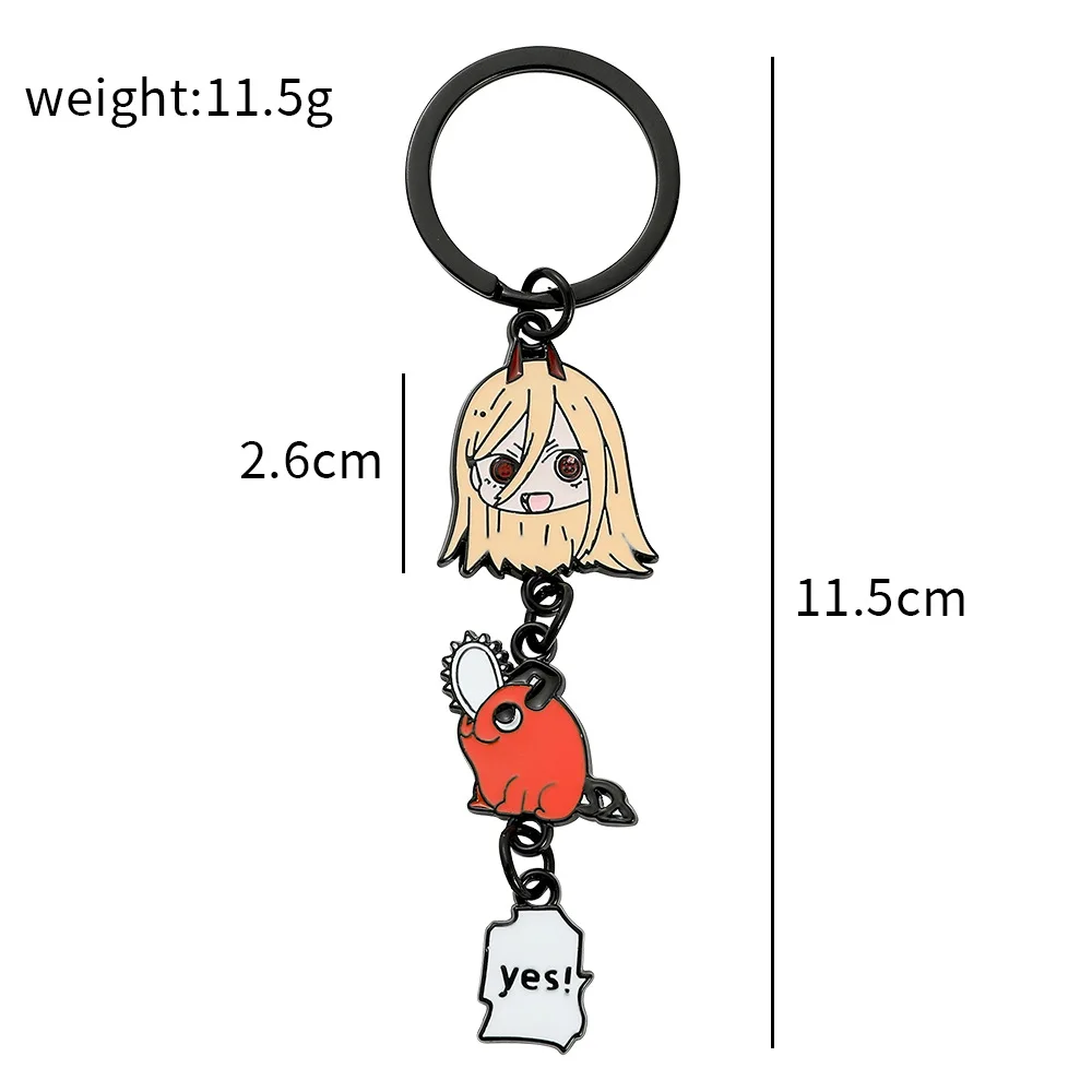 Hot Manga Anime Chainsaw Man Keychain Cosplay Kawaii Figures Pochita Power Angel Metal chain Pendant Charm Key Chain Llaveros