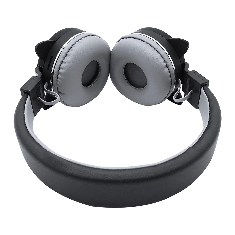 

Cartoon Wireless Headset Black 3D Stereo Headphones Support Fm Radio Call Music for Phone Tablet Computer Wireless Headset