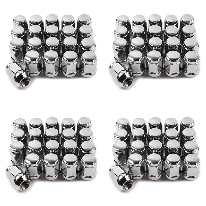 80Pcs 14X1.5 Lug Nuts - 19Mm Lug Nut 1.38 Inch Tall 3/4 Inch Hex Chrome Lug Nuts, For 1999-2021 Chevy Silverado 1500