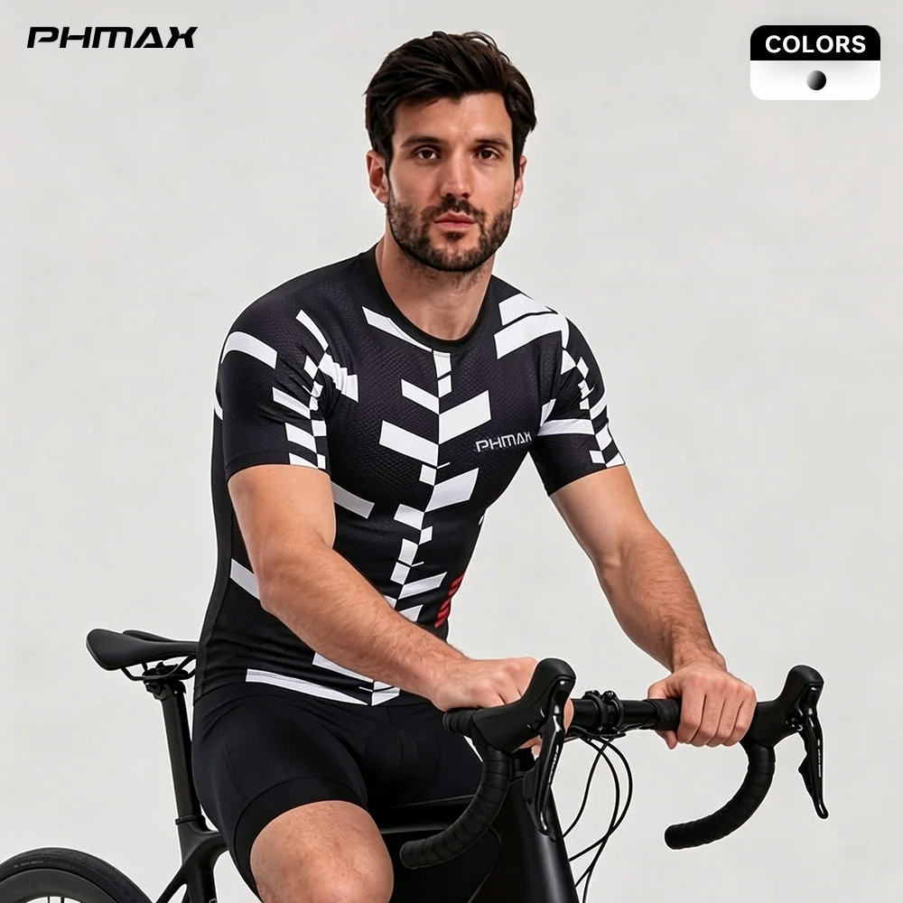 PHMAX RIFT Men Cycling Undershirt Stretch Square Hole Fabric Cycling Base Layer Quick Dry Breathable First Layer Cycling Shirt