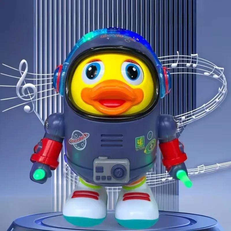 Brinquedo do pato do bebê brinquedo interativo musical elétrico com luzes e sons dança robô espaço elementos para bebês crianças presentes