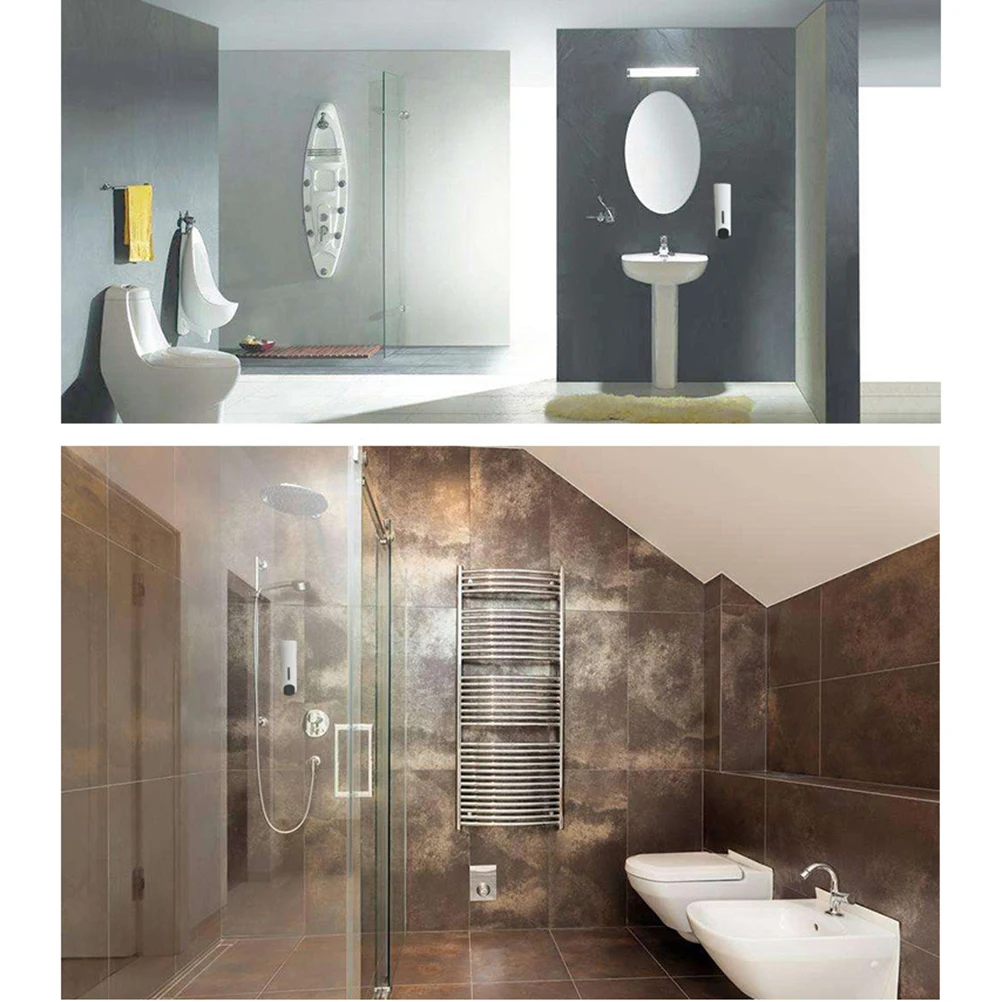 

Wall Mounted Soap Dispenser Shampoo Container Porcelain White Empty Bottle Refillable Reusable Plastic For Bathroom Hotel