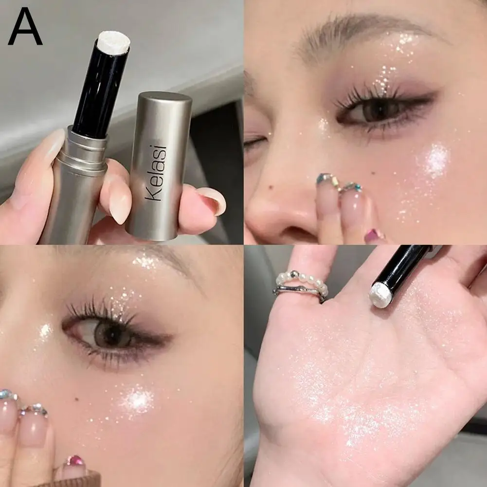 Jelly Shine Highlighter Stick Langlebige Glitter Erröten Wange Gesicht Natürliche Koreanische Highlighter Rouge Make-Up Konturierung Brig R6F9