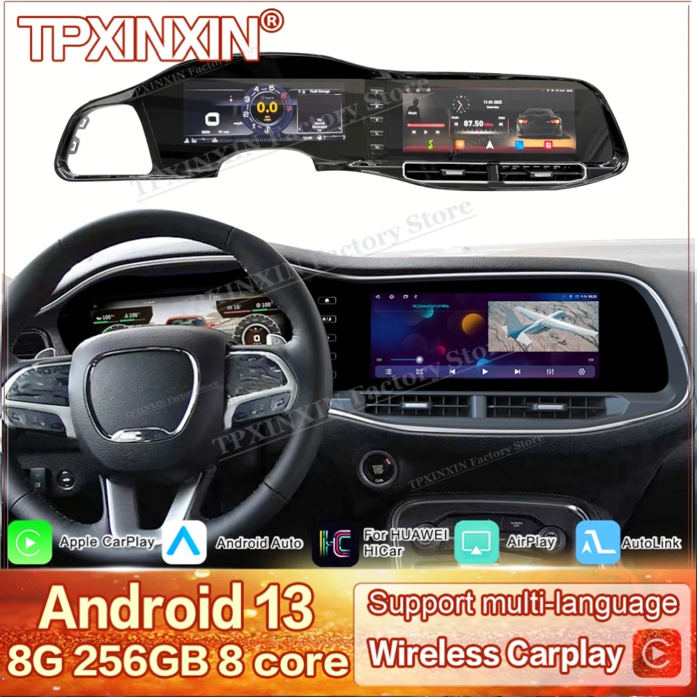

Android Auto For Dodge Challenger SRT Hellcat 2010~2023 GPS Navigation Car Radio Multimedia Video Stereo Receiver IPS Head Unit