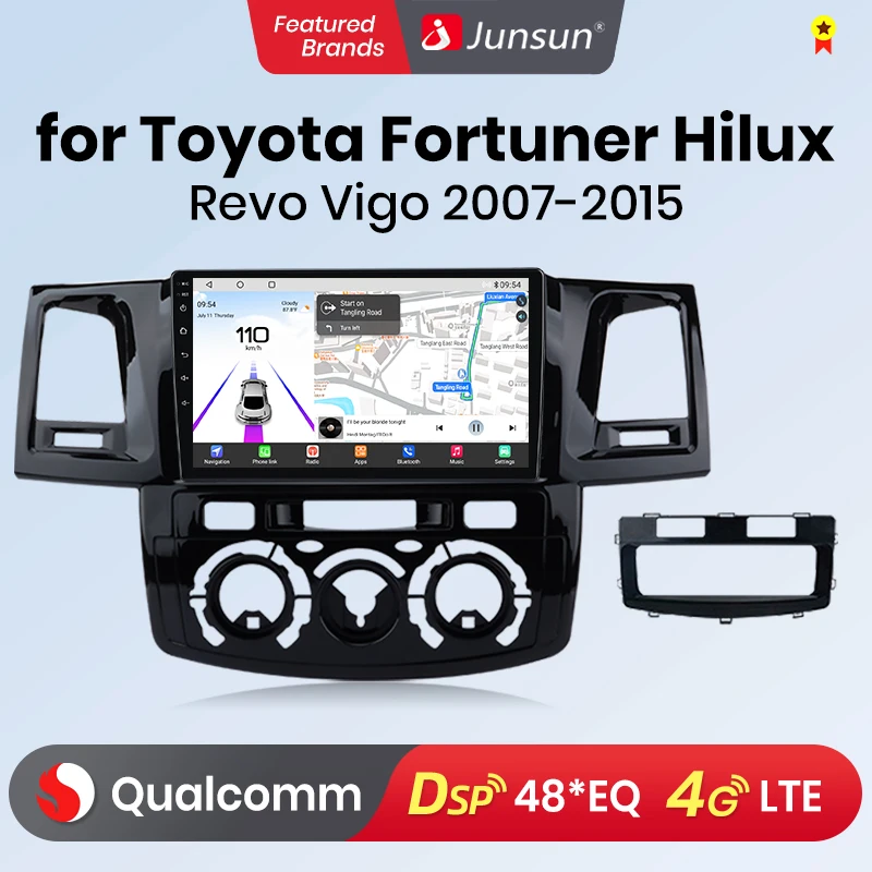 Junsun Android13 Qualcomm 8 Core Wireless CarPlay for Apple Android car Car Radio For Toyota Fortuner Vigo 2007-2015 Car Radio