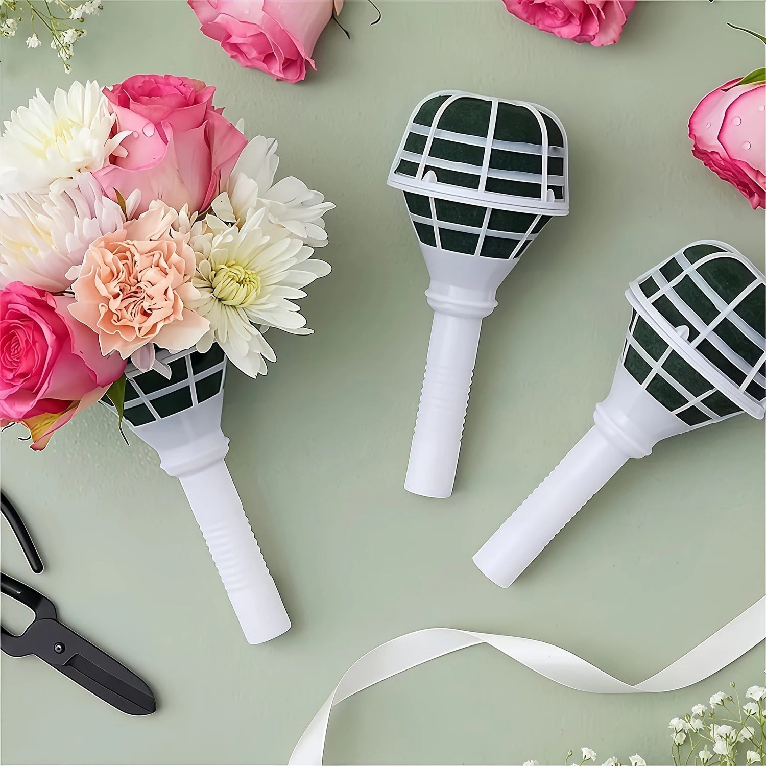 حامل زهور أنيق محمول باليد، مناسب لخطوبة الزفاف وعيد الحب وعيد الأم وحفلات أعياد الميلاد