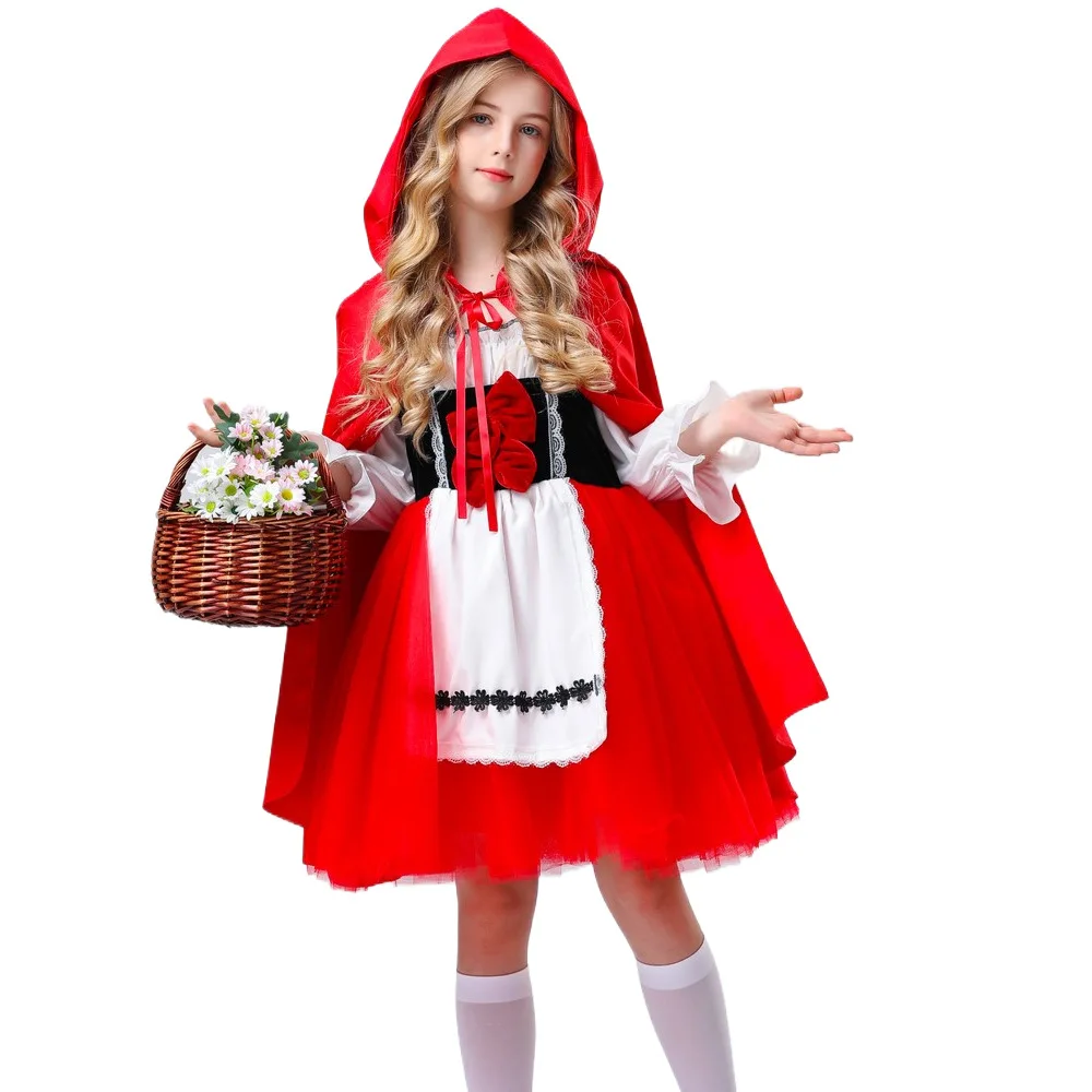 

Halloween Cosplay Little Red Riding Hood Fairy Tales Kids Fancy Dress