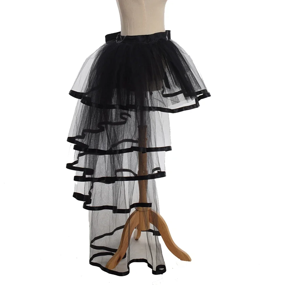 Frauen Mesh Tüll Treiben Rock Steampunk Viktorianischen Party Rockabilly Tutu Rüschen Tiered Röcke Dance Bühne Leistung Clubwear