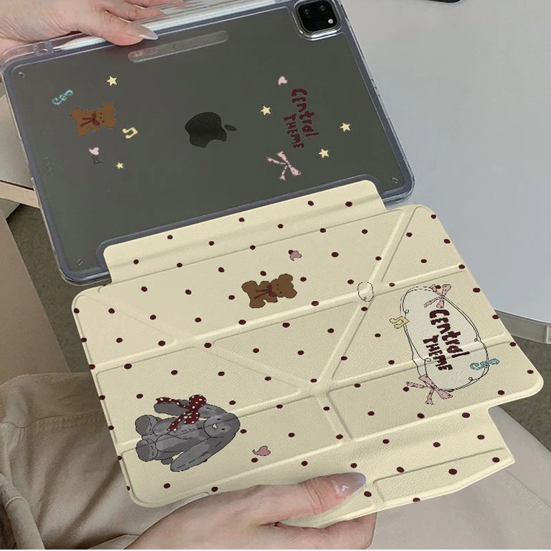 

Cream Bunny Buckle Case For iPad Air 11 13 Air 5Case iPad 10th Generation 11th A16 9th Mini 6 7 Pro 11 10.9 in 12.9 13 M3 M4 M5