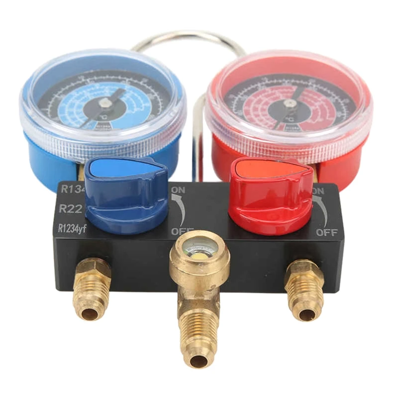 HS-M01 Refrigerant Diagnose Manifold Gauge G1/4 Condition Manometer Pressure Gauge Refrigeration Tools For R22/R1234yf