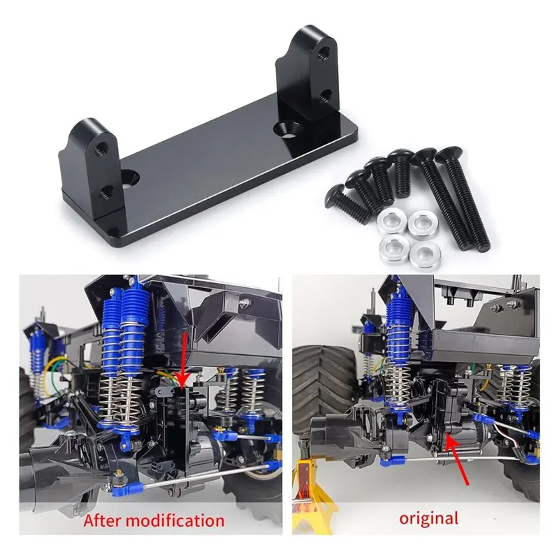 FBIL-Aluminum Alloy For 1/For 10 Tamiya Clod Buster 4X4x4 RC For Monster Truck Servo Mount Bracket Upgrade Parts LY230