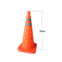 70cm Height Folding Reflective Safety Cones Warning Reflective Plastic Road Cone