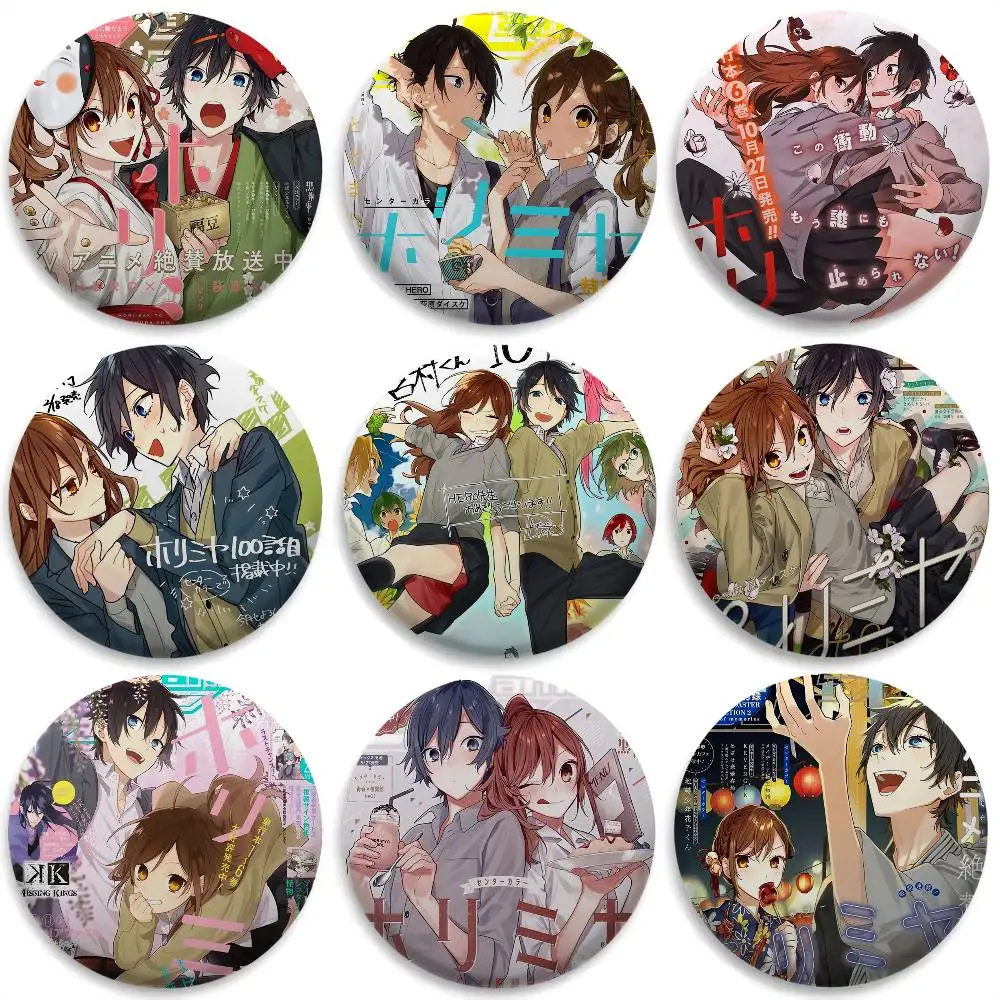 

H-Horimiyas Anime Cute Badges Round Exquisite Badge Brooches Creative Pins For Clothes Hat Backpack Gift Accessories