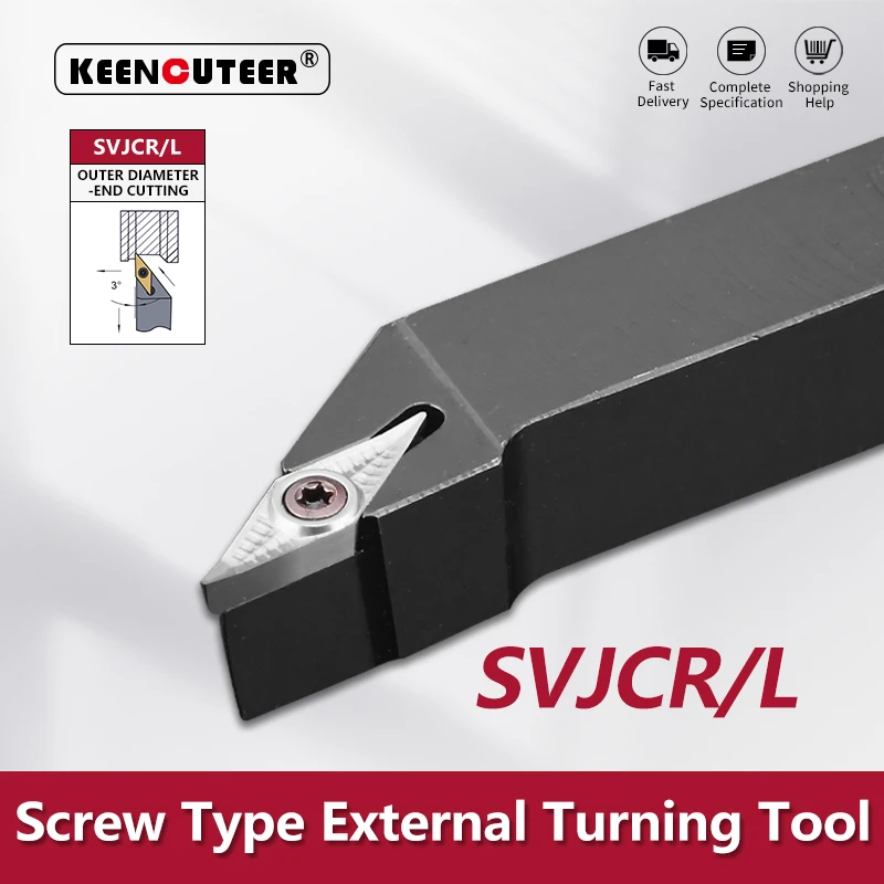 

SVJCR1212 SVJCR1616 SVJCR2020 SVJCR2525 External Turning Tool SVJCR SVJCL Lathe Bar Turning Holder CNC Cutter Bar