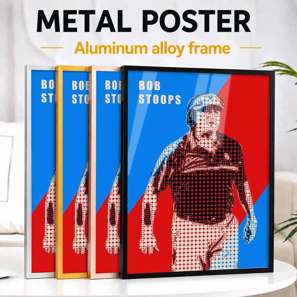 Bob Stoops Framed Metal Poster Personalized Halftone Graphic Wall Art For Sports Memorabilia Room, College Football Fan Gift