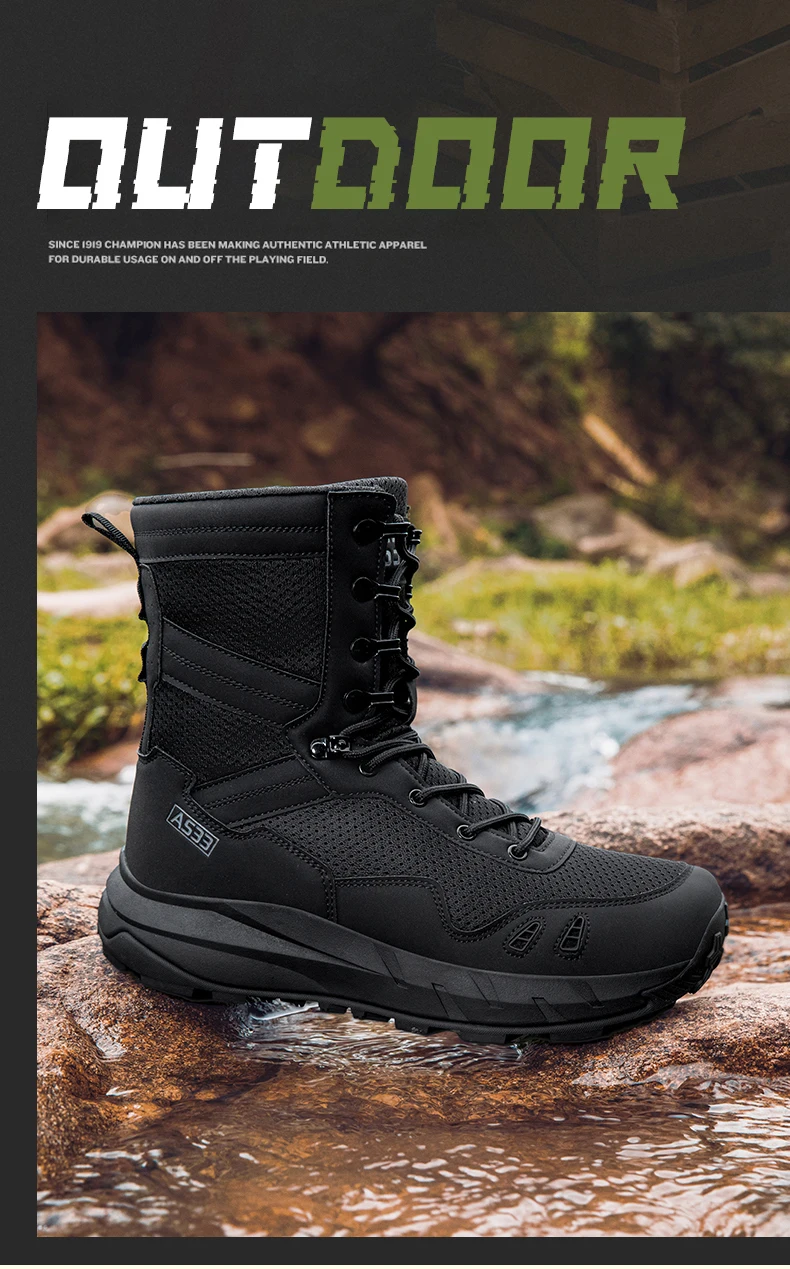 Neue taktische Stiefel für Herren, atmungsaktiv, wasserdicht, ultraleicht, für den Außenbereich, für Herren, Armee-Stiefel, schnelle Reaktion, Schnürung, Sicherheitsarbeit – Detail 37