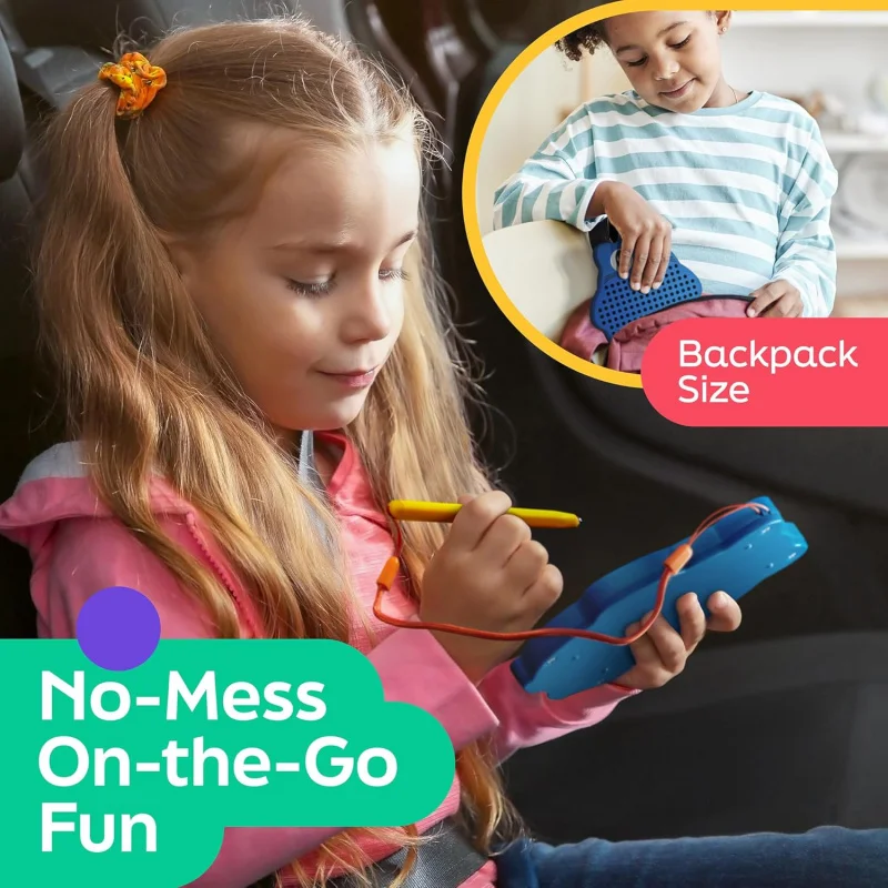 子供と幼児向けビーズとマグネットスタイラスペン付きマグネット式お絵かきボード - 飛行機と車での旅行用マグネット式おもちゃ