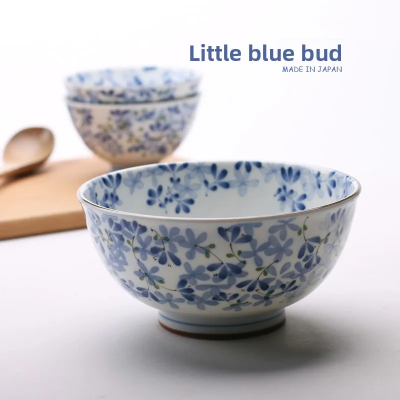 

Большая суповая миска для лапши, фарфоровая, серия Blue Bud, с подглазурной росписью, японский стиль, с цветочным узором