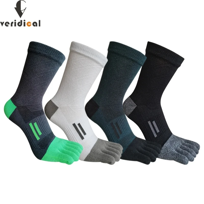 Toe Short Socks Sport Man Compression Cotton Sweat-Absorbing Young Casual Anti-Bacterial Breathable 5 Finger Socks 4 Seasons