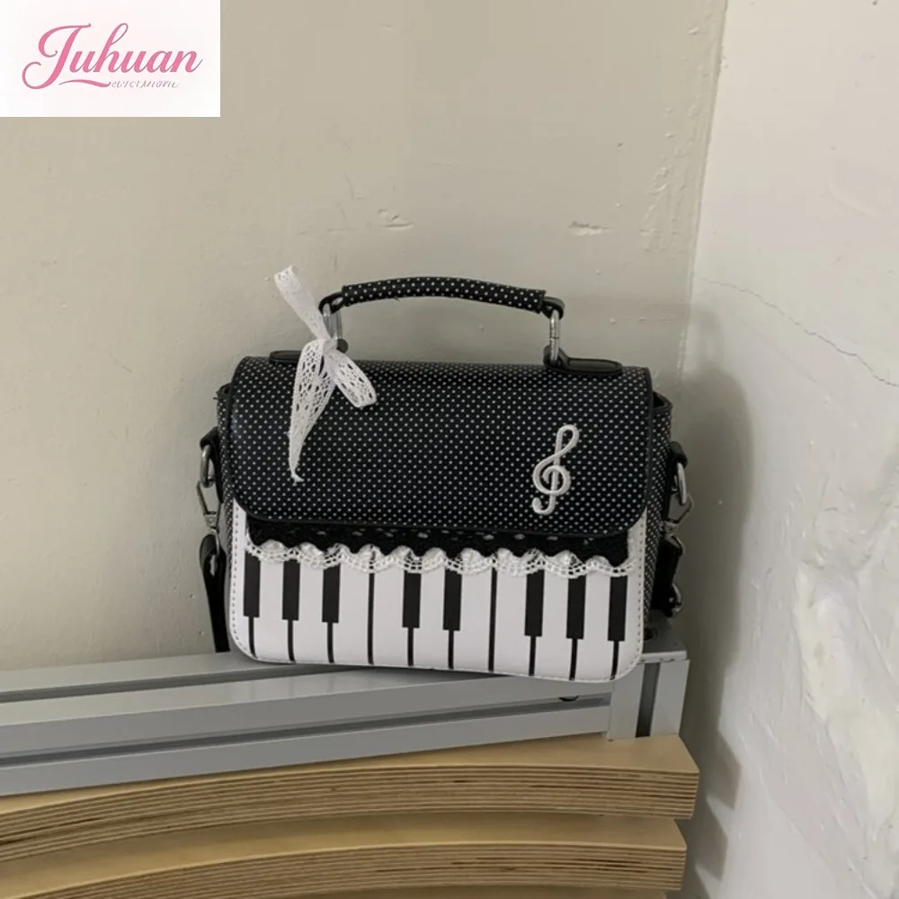 Versatile Crossbady Bolsos Mujer Small Square Sac Femme Bolsas Lace Piano Notes Shoulder Bag Hit Color Polka Dot Bags for Woman
