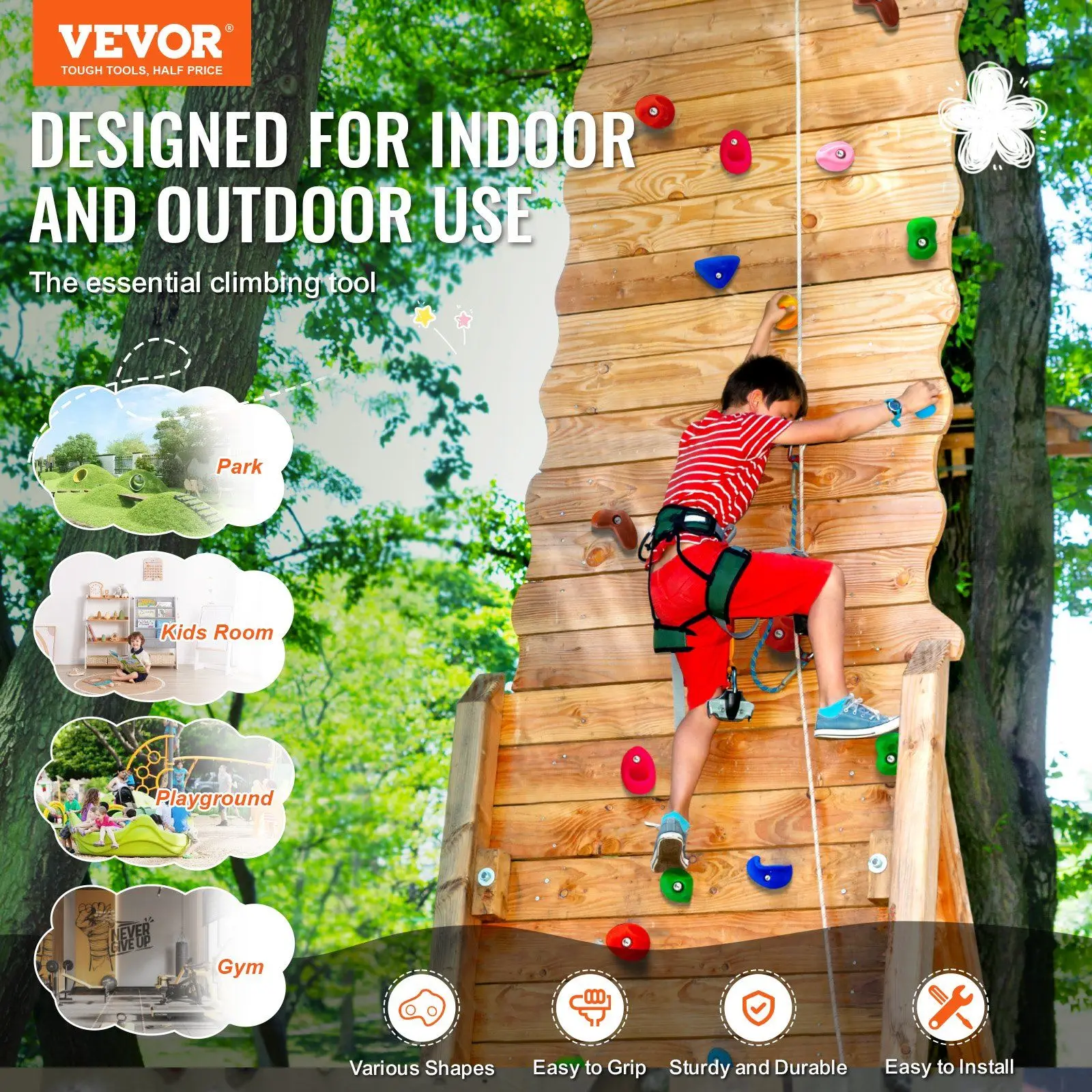 /Outdoor 32 Rock Climbing Holds Climbing Rocks Rock Wall Holds Grip Indoor