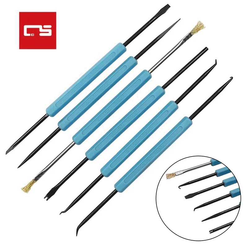 

6Pcs/Lot Steel Solder Assist Aids Tool Set Repair Tool Set Electronic Components Welding Grinding Cleaning Brush Tools