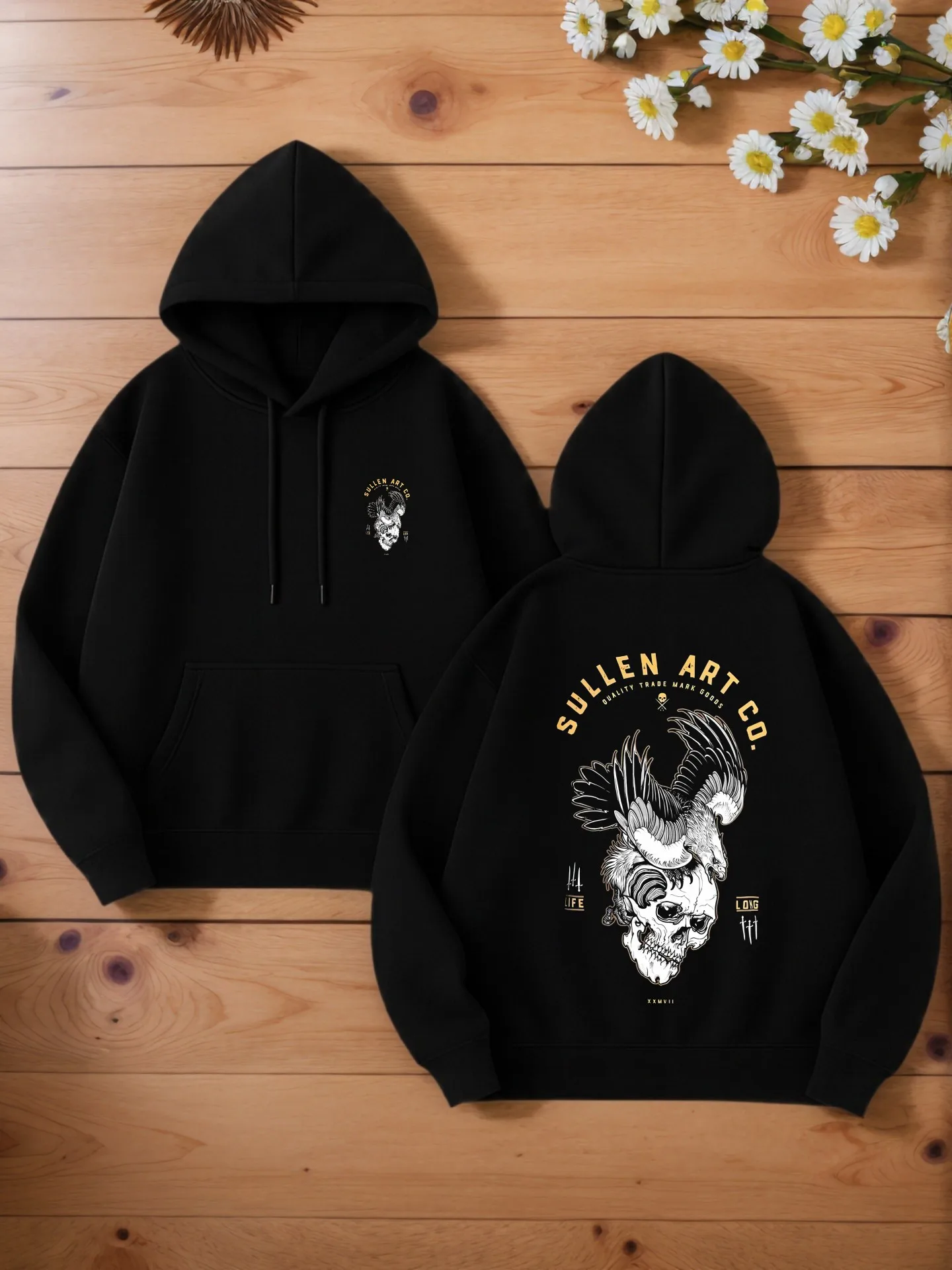 

Мужская толстовка с рисунком, принт черепа, уличный стиль, смесь хлопка, для повседневной носки, для молодых мужчин