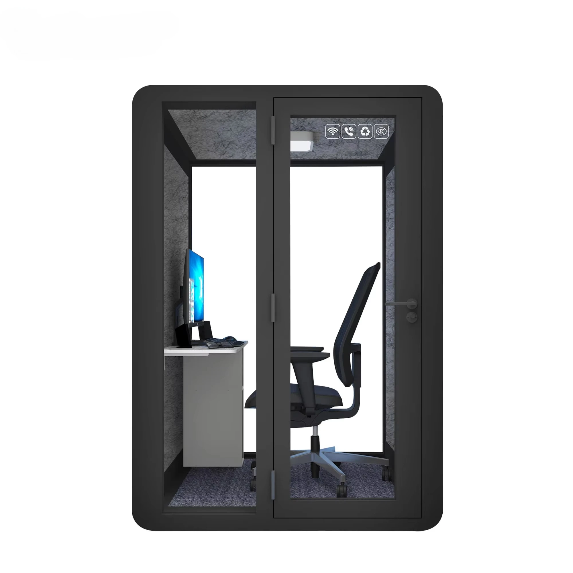 Luxury Hotel Grade Modern Soundproof Wall Partition for Warehouse & Office Cubicle Pods with Steel Frame and White Tiles