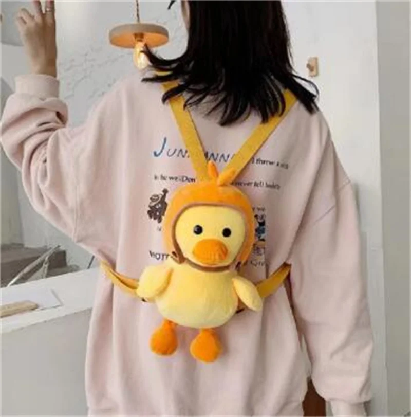 Sac à Dos en Peluche de Petit Canard Jaune Kawaii, Cartable de Dessin Animé, Cadeaux de ixdes Enfants, pour Fille