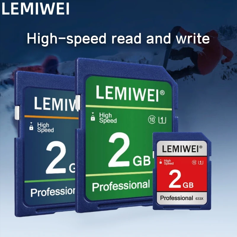 Lemiwei kartu memori SD asli, kartu SD asli, kecepatan tinggi 256MB 512MB 1GB 2GB profesional 633X SDXC C10 U3 Flash, kartu memori untuk kamera