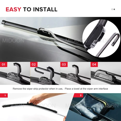 Imagen 2 del producto MIDOON limpiaparabrisas para Honda CRV CR-V 2007-2011 tercera generación parabrisas delantero trasero Set 2008 2009 2010 26 ""17"" 14""