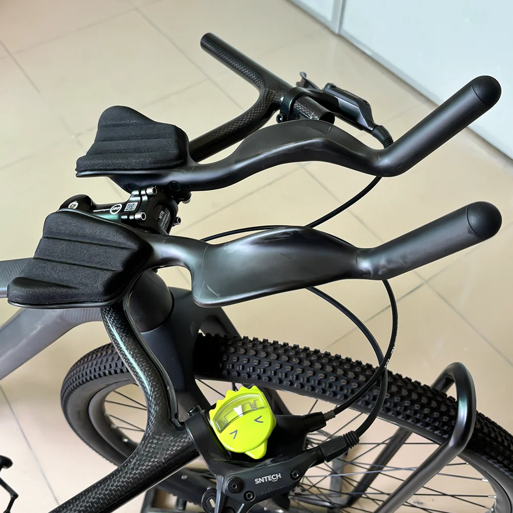 Carbonfaser-Lenkergriff mit hoher Steifigkeit für Rennräder und Mountainbikes, TT-Lenkergriff, 31,8-22,2 mm, universell für Rundrohre, Freizeit – Detail 3