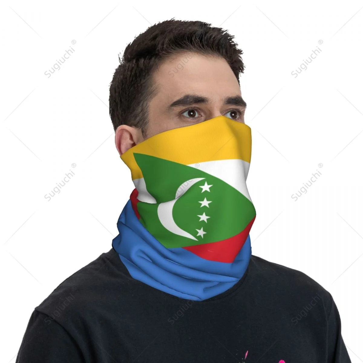 Unisex Comoros Flag Neckerchief Scarf Neck Face Mask Scarves Neck Warmer Seamless Bandana Headwear Cycling Hiking