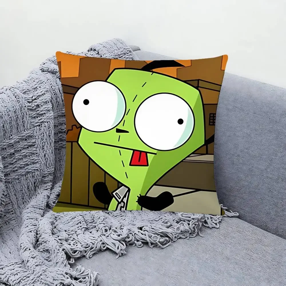 Green Invader Pillow Case Sofa And Living Room Decorative Cushion Covers Dust-proof And Mite-proof Invisible Zipper