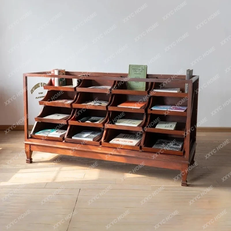 solid wood multi-grid display cabinet, clothing store Nakajima cabinet