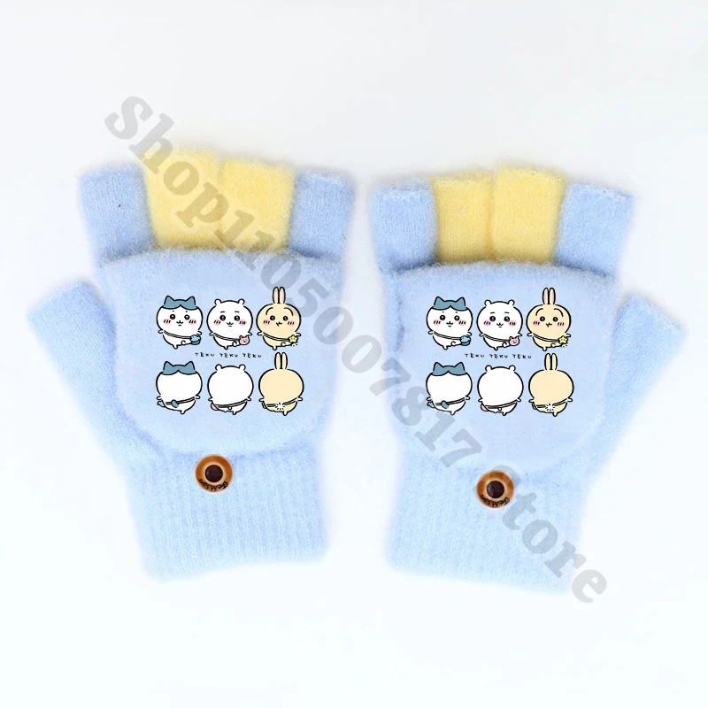 Guantes cálidos de invierno para niños, guantes bonitos de dibujos animados de Chiikawas, accesorios informales para niñas, mitones con estampado de Anime para niños, regalos de navidad 2026
