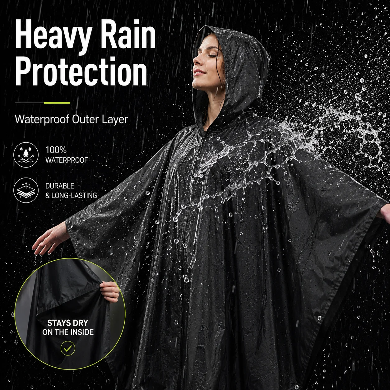 Ponchos Impermeables Reutiliza - Cycling Rain Jacket Commute reseña y precio