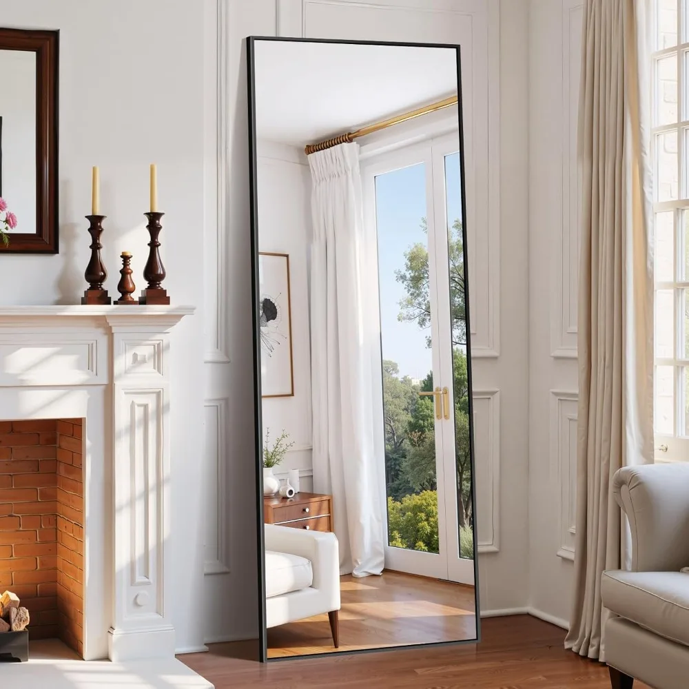 Miroir autonome complet 68x24, miroir de sol pour chambre à coucher, salon, amélioration de la décoration de la maison